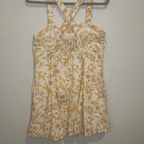 Anthropologie Maeve Womens Sweetheart Mini Floral Dress Orange And White Small - Picture 7 of 13